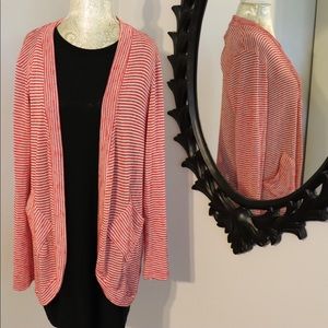 {Harlow & Graham} red and white Striped Sweater